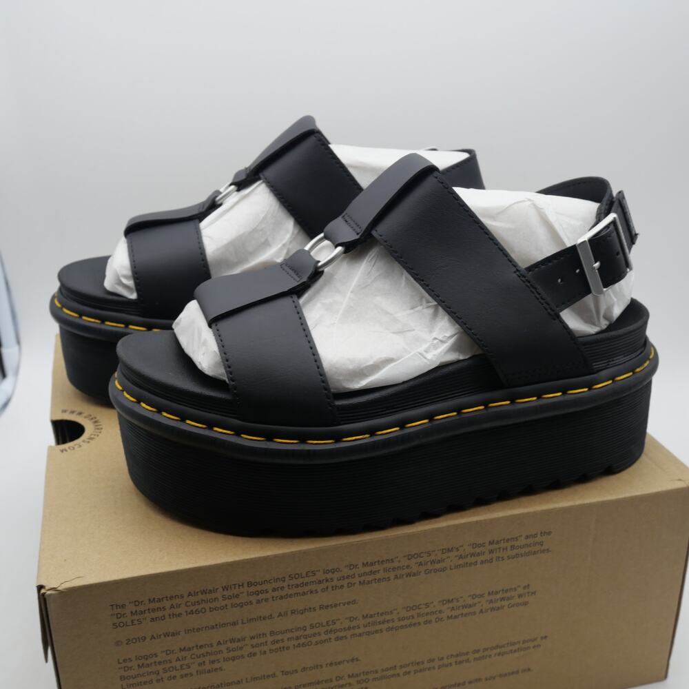 NEW Dr. Martens Women's 8 Platform Sandals Francis Leather Strap Retro - Picture 2 of 14